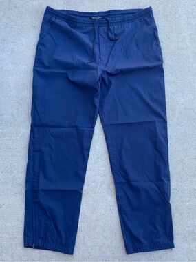 Vintage Christian Dior Nylon Track Pants Straight Leg Blue 1980s Designer